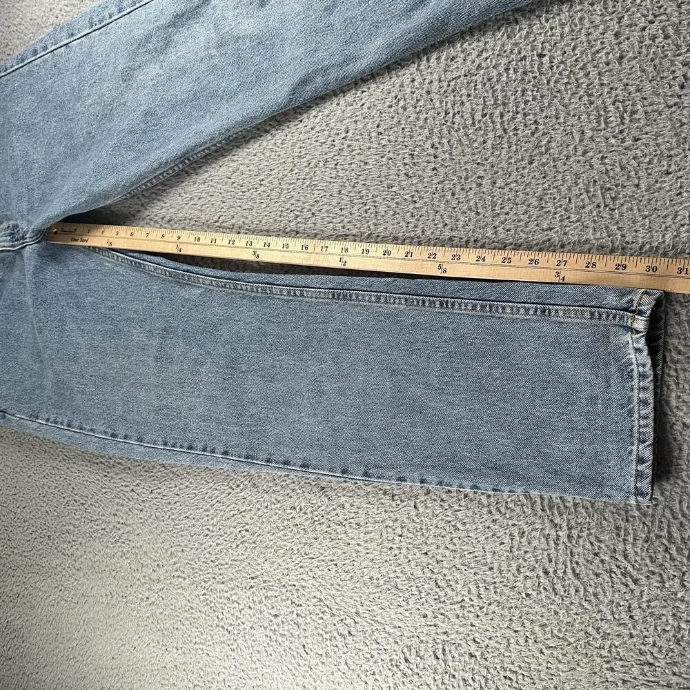 Levis 505 Jeans Mens 36x32(35x32 Fits) Blue Straight Leg Light Wash Orange Tab